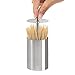 Oggi Retractable Toothpick Holder with Rubber Base, Silver