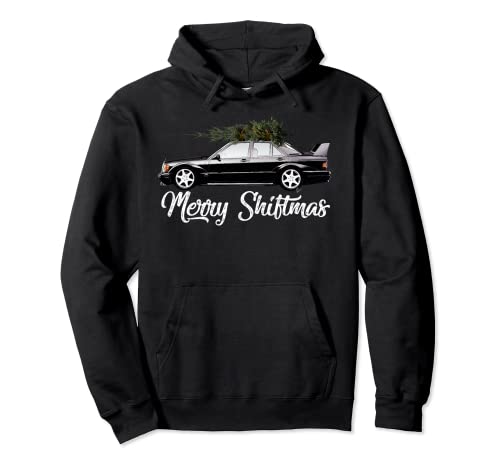 W201 190E Merry Shiftmas ugly sweater vintage retro coche Sudadera con Capucha