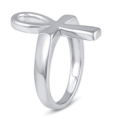 Egyptian Ankh Cross Eternity Ring in 925 Sterling Silver3