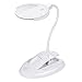 Produktbild LOFTer LED Lupenleuchte mit Klemme, 8-Fache Lupe mit Licht, 8 Dioptrien LED Lupenlinse Kosmetik LED Tischlupe Leselupe Buchleuchte Lupenlampe Tischleuchte, Dimmbar Augepflege für Hobby und Handwerk