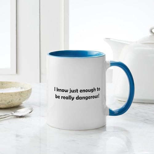 Taza de cerámica CafePress 11 oz blanca interior azul miniatura 4