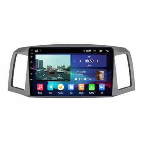 Radio Carplay Inalámbrico con Pantalla HD y Cámara Trasera para Grand Cherokee 04-07