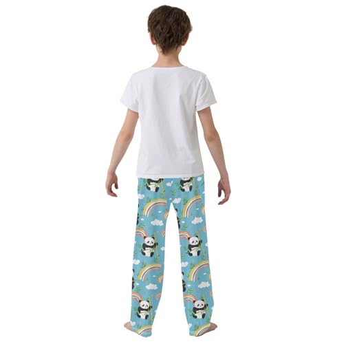 Pajama Bottoms, Pandas and Rainbow Sleeping Pant Lounge Wear Pajamas Long Pants Sleepwear Pjs3