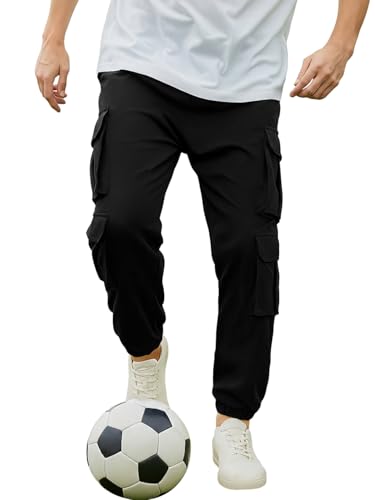 Image of Bewakoof Air 1.0 Men's Solid Super Loose Fit Poly Cotton Cargo Joggers