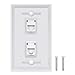 2 Ethernet Wall Plate -2 Port PHIZLI Cat6 Ethernet Cable Wall Plate Female to Female - White