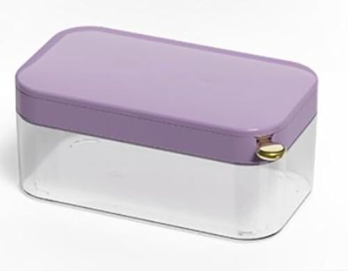 蓋付き製氷皿 製氷箱 製氷機 蓋付き製氷箱 コンパートメント製氷機 製氷箱 プレスして氷型を取り外す 冷蔵庫製製氷皿 製氷箱 凍った角氷をプレスして素早く氷を取り出す アイスボックス (パープル)