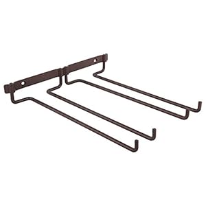 Wijnglasrek, hangend metalen wijnbekersrek Bar Dubbel glaswerk Glazen fles Goblet Omgekeerde houder Wandmontage Wijnglashouder Hanger Opslag voor bar Keuken, onder kast