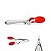 Dreamfarm Clongs 9-Inch - Click-Lock Sit Up Tongs with Silicone Heads (Red)