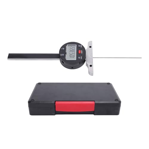 Medidor de Profundidad Electrónico, Digital Depth Gauge con Pantalla LCD, Rango de 100mm 4in Precisión de 0.001mm 0.00005in, Base de Acero Aleado para Carpintería Metalurgia Automo