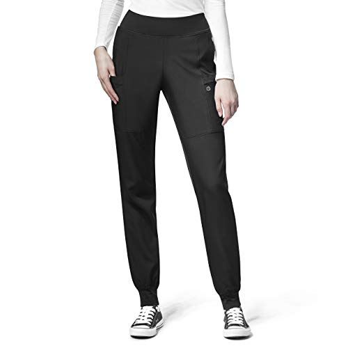 WonderWink Damen W23 Comfort Waist Cargo Jogger PNT Black Medical Scrubs Pants, Schwarz, L Cover
