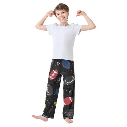 ZZXXB Galaxy Football Boys Long Pants Soft Trousers Elastic Waist Kids Lounge Bottoms with Pockets S-XL3