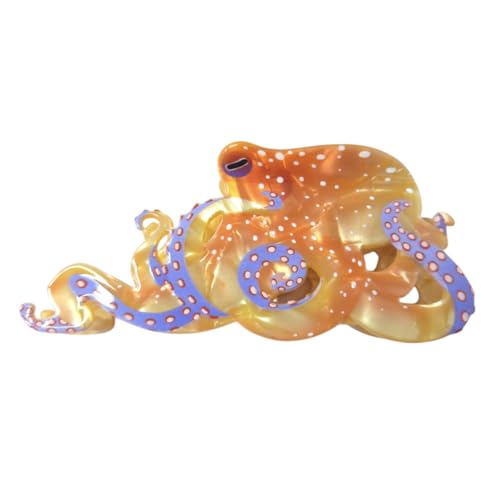 Fantasy Octopus Hair Clips Acetate Hair Clips Ocean Octopus Claw Clips for Women Orange