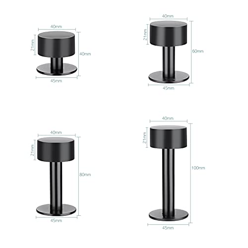 Tope de puerta pared acero inoxidable negro de 60 mm pack de 4 unidades 5