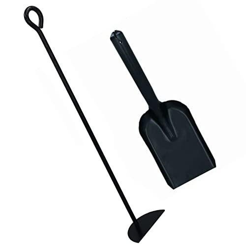 AB Tools D Ash Rake Scraper & Shovel for Flues Wood Burner Fire Coal Steel Metal Black