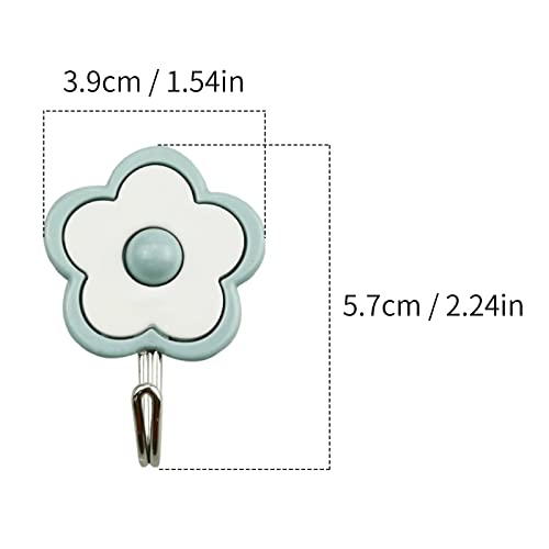 15 Pack Cute Flower Utility Hooks Wall Hangers Without Nails Self Adhesive Key Holder Wall Decor Dorm Command Hooks Stick On Wall Kitchen Bathroom Office Mixed Color #TOP1