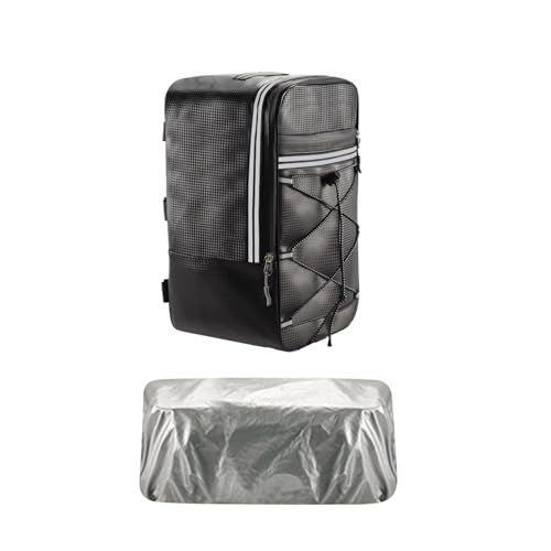 Teruyol Bolsa Trasera para Portaequipajes de Bicicleta, de Cuero PU, Bolsa Impermeable para Bicicleta, para Montar en Motocicleta, 33 Cm X 21 Cm X 18