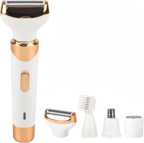 Beanify Electric Shaver for Women & Men,2025 Wet & Dry Cordless Razor，Rechargeable Facial Hair Remover & Bikini Trimmer, Smooth & Silky Body Shaver with 4 Grooming Attachments for Nose, Face (White)