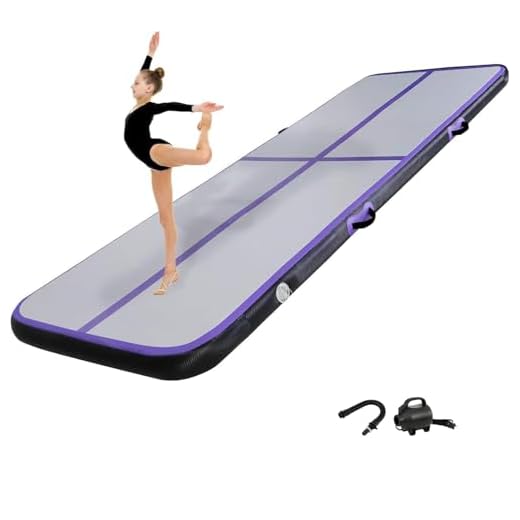 KIKILIVE 20CM Hoch Gymnastikmatte Tumbling Matte, 3M Aufblasbar Gymnastik Track Matte Air Turnmatte mit Luftpumpe Aufblasbare Sportmatte für Fitness/Outdoor/Yoga/Training usw