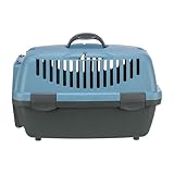 TRIXIE Transportbox Capri 1, XS: 32 × 31 × 48 cm - Tragegriff - Kunststoff - dunkelgrau/pastellblau - 39812