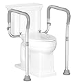 HOMLAND Toilet Safety Rail for Seniors with Adjustable Height & Width, FSA HSA Eligible, Toilet Safety Frame with Handles, 350LB Toilet Support Rail for Handicap and Disabled, Grey