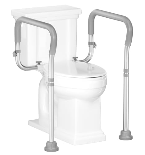 HOMLAND Toilet Safety Rail for Seniors with Adjustable Height & Width, Toilet Safety Frame with...