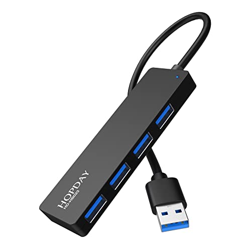 HOPDAY Hub USB 3.0 4 Ports USB 3.0 Portable Ultra Plat pour MacBook, iMac Pro, Mac Mini/Pro, Surface Pro, Dell, HP Cover
