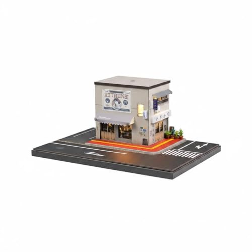 Diorama escena de esquina iluminada con detalles de resina plástica F Fityle