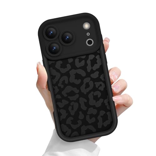 Newseego Funda para iPhone 17 Pro, Estética Carcasa con Estampado de Leopardo para Chica y Mujeres con Estampado de Guepardo TPU Suave y Delgado a Prueba de Golpes para iPhone 17 Pro-Negro