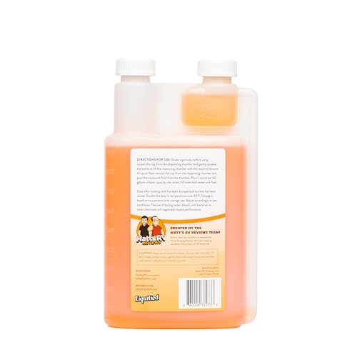 Image of Liquified RV Toilet Treatment - Black Holding Tank Digester - Odor Eliminator - Orange Scent - Matts RV Reviews (Orange, 32oz) (Pack of 2)