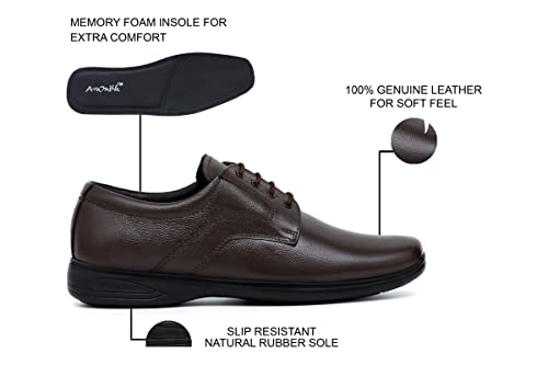 Image of ARAMISH Men's Genuine Leather Lace Up Office Formal Shoes