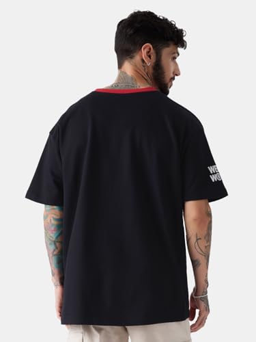 Image of The Souled Store Official Spider-Man: Web Wonder Men and Boys Oversized fit Half Sleeve Cotton Multicolored Men Oversized T-Shirts