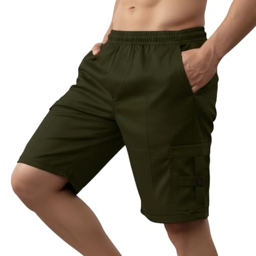 Image of NINQ Men's Half Cargo Shorts Featuring a Slim Yet Relaxed fit, Designed for Comfort. Stylish Casual Shorts with Functional Pockets, Perfect for Casual wear.