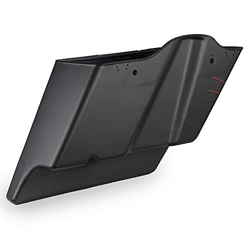 Alforjas Stretched Saddlebags para Harley Touring 2014+, Denim/Matte Negro con Franja Roja miniatura 6