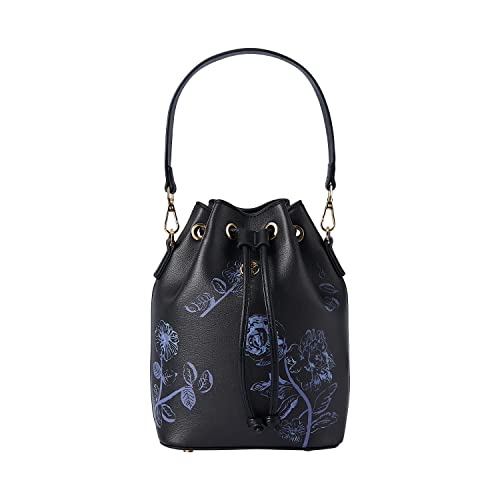 VICTORIA HYDE sac seau femme sac en cuir sac à bandoulière femme noir sac seau petit sac hobo sac seau en cuir pour femme dames (Noir)
