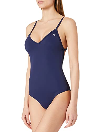 PUMA Femme Puma Swim Women's V-neck Crossback Swimsuit Maillot de bain une pi ce, Bleu Marine, M EU