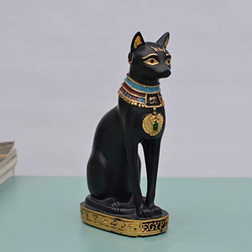 BESPORTBLE Egypt Cat Goddess Bastet Statue Miniature Ancient Egypt Kitty Sculpture Lucky Cat Figurine Egyptian Collectible Figurine for Good Luck Feng Shui Decor (Random Style)