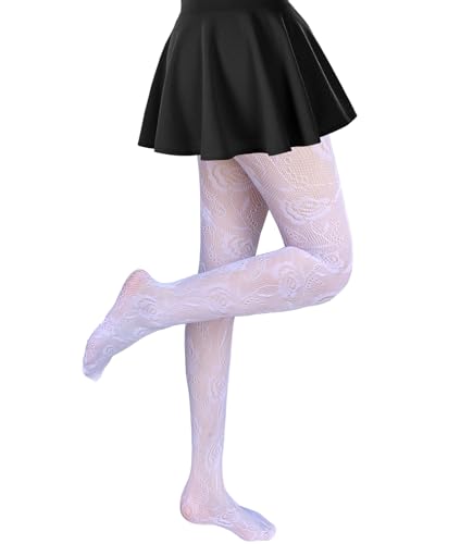 Image of VINICUNCA Women's Fishnet Stockings Lace Patterned Tights High Waist Pantyhose
