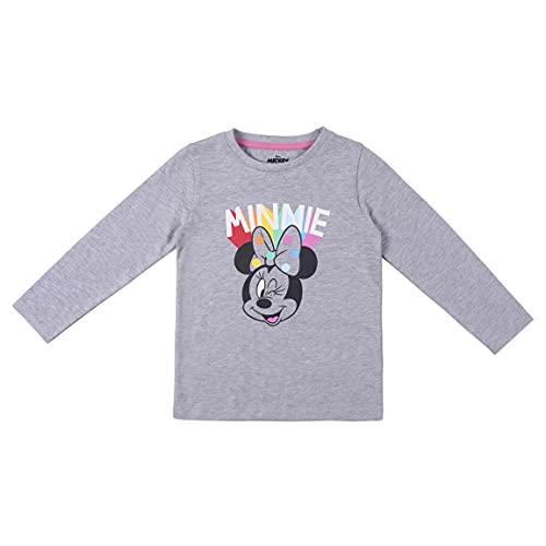 T-shirt manches longues fille Minnie Disney en coton pour l'école