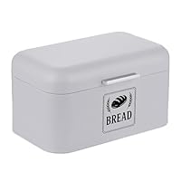 Relaxdays Brotkasten, Brotbox mit Deckel & Griff, HBT: 16,5x30x19 cm, Brot aufbewahren, Brotkiste Retro, Metall, grau