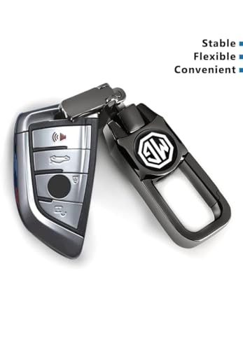 GREENWORLD™ Black Color Fob Key Heavy Duty Keychain Suitable for M.G Hector/Astor/Glostor Car