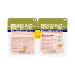Pechuga de pavo Hacendado finas lonchas 2 paquetes x 200 g Pack 2