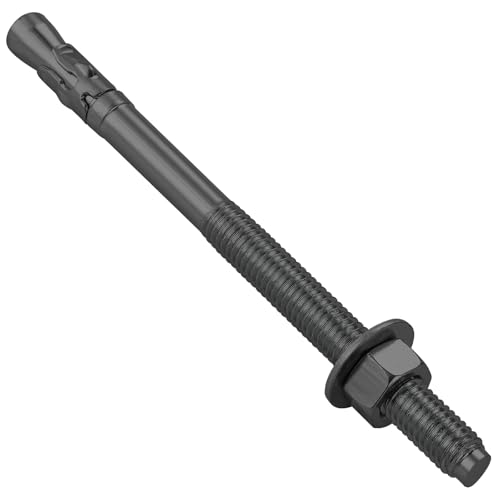 Wensilon 30Pcs 1/2x7 Inch Standard Fasteners for Heavy-Duty Black Wedge Anchors for Cement and Concrete