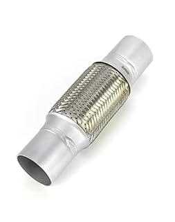 QWORK Exhaust Flex Pipe, 1 Pack, 2.25" x 6" x 10" Long, Stainless Steel, Heavy Duty