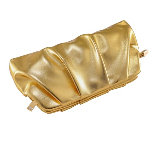 Evening Bag for Women Ruched Clutch Bag Detachable Metal Chain Crossbody Bag Pure Clutch Purse - Image 4