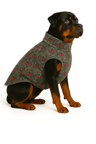 Image of The Pets Company Dog Winter Coat Jacket, Clothes, Windproof, Reversible, Light Weight, Washable, Ultra Warm Thick Fleece Lined Dog Vest for Cold Weather Protection, (Grey Cherry, X-Large - 28 Inch)
