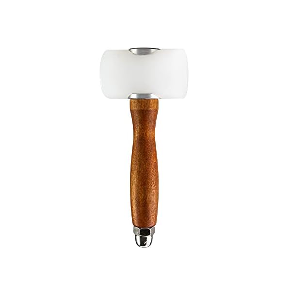 QWORK® Leder Schnitzhammer Nylon Hammer, Holzhammer in T-Form mit Holzgriff für Lederverarbeitung, Leder Handwerkswerkzeug