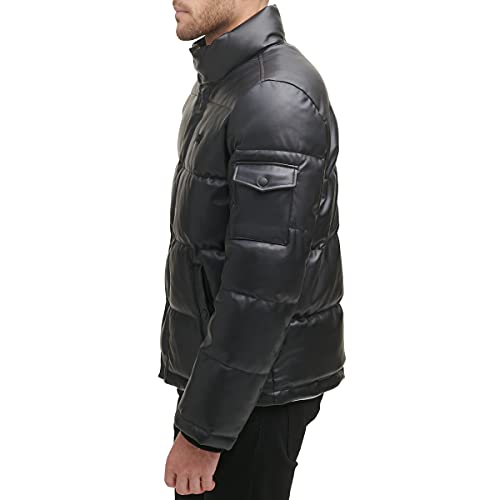Levi's Men's Bubble Puffer, Black Faux Leather, Medium #TOP5