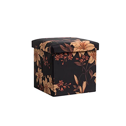 Pouf boîte de rangement rectangulaire et pliable avec couvercle amovible