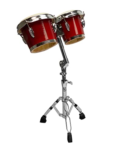 EDM Bongo Stand+GIG Bag, Chrome PRO Double BRACED Pivot Adjustable Latin Percussion