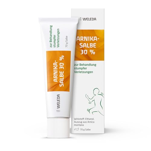 WELEDA Arnika-Salbe 30% - Arnika Salbe hochkonzentriert - Schmerzsalbe extra stark entzündungshemmend - Zur Behandlung stumpfer Verletzungen - Bei Knie- Rücken- und Gelenkschmerzen 70 g